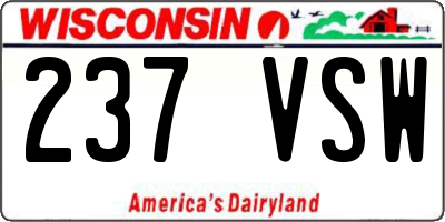 WI license plate 237VSW