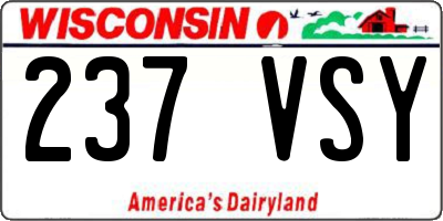WI license plate 237VSY