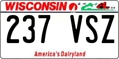 WI license plate 237VSZ