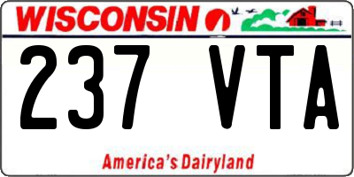 WI license plate 237VTA