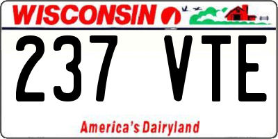 WI license plate 237VTE