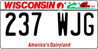 WI license plate 237WJG