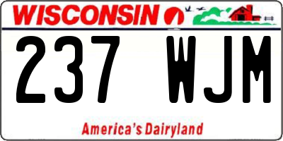 WI license plate 237WJM