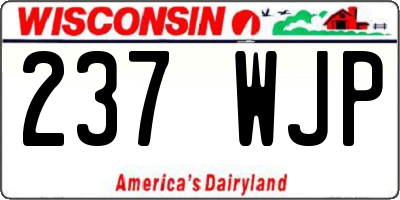 WI license plate 237WJP
