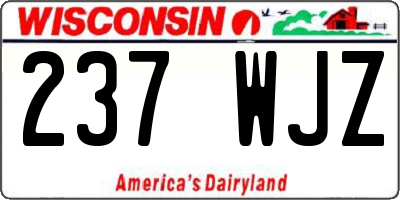 WI license plate 237WJZ