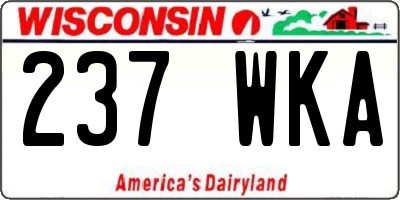 WI license plate 237WKA