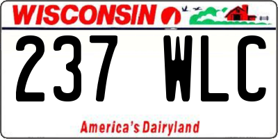 WI license plate 237WLC
