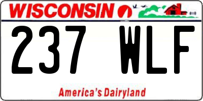 WI license plate 237WLF