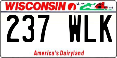 WI license plate 237WLK