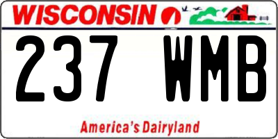 WI license plate 237WMB
