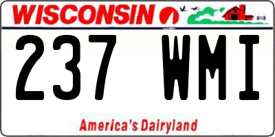 WI license plate 237WMI