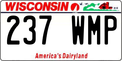 WI license plate 237WMP