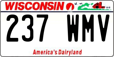 WI license plate 237WMV