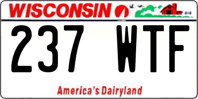 WI license plate 237WTF