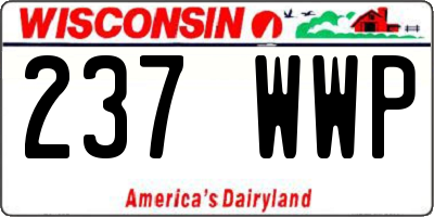 WI license plate 237WWP