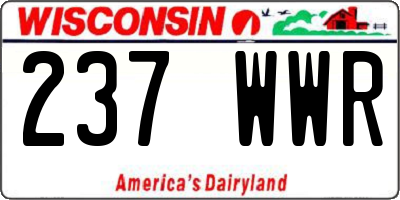 WI license plate 237WWR