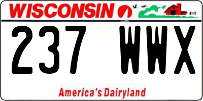 WI license plate 237WWX
