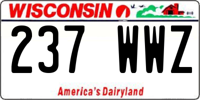 WI license plate 237WWZ