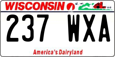 WI license plate 237WXA