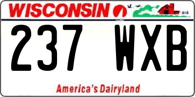 WI license plate 237WXB