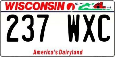 WI license plate 237WXC