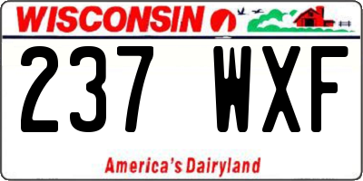 WI license plate 237WXF