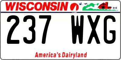 WI license plate 237WXG