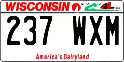 WI license plate 237WXM
