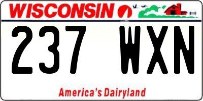 WI license plate 237WXN