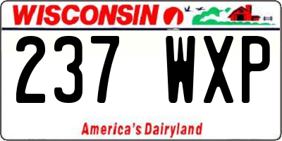 WI license plate 237WXP