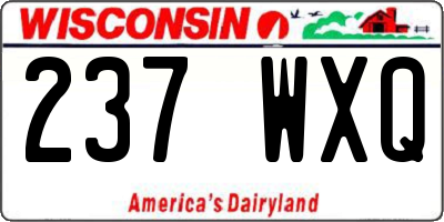 WI license plate 237WXQ