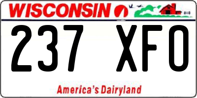 WI license plate 237XFO
