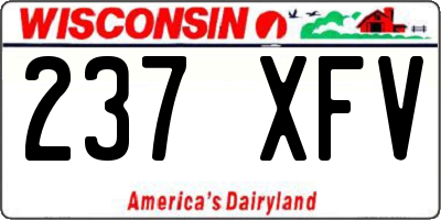 WI license plate 237XFV