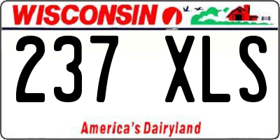 WI license plate 237XLS