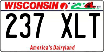 WI license plate 237XLT