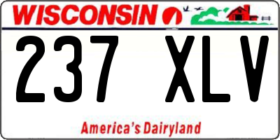 WI license plate 237XLV