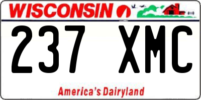WI license plate 237XMC