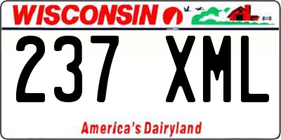 WI license plate 237XML