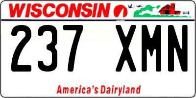 WI license plate 237XMN