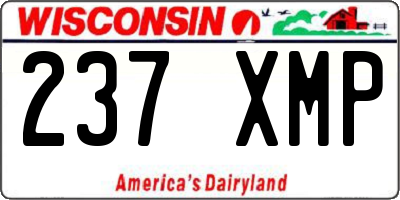 WI license plate 237XMP