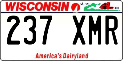 WI license plate 237XMR