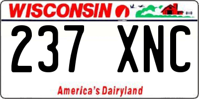 WI license plate 237XNC