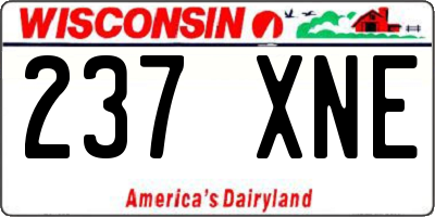 WI license plate 237XNE