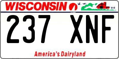 WI license plate 237XNF