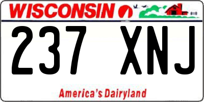 WI license plate 237XNJ