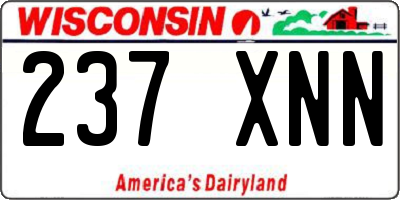WI license plate 237XNN