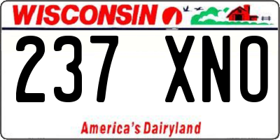 WI license plate 237XNO