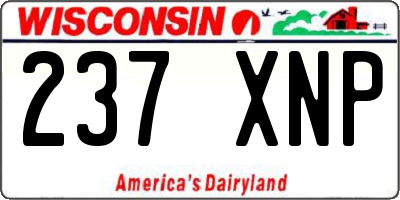 WI license plate 237XNP