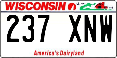 WI license plate 237XNW