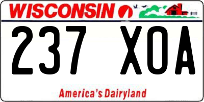 WI license plate 237XOA